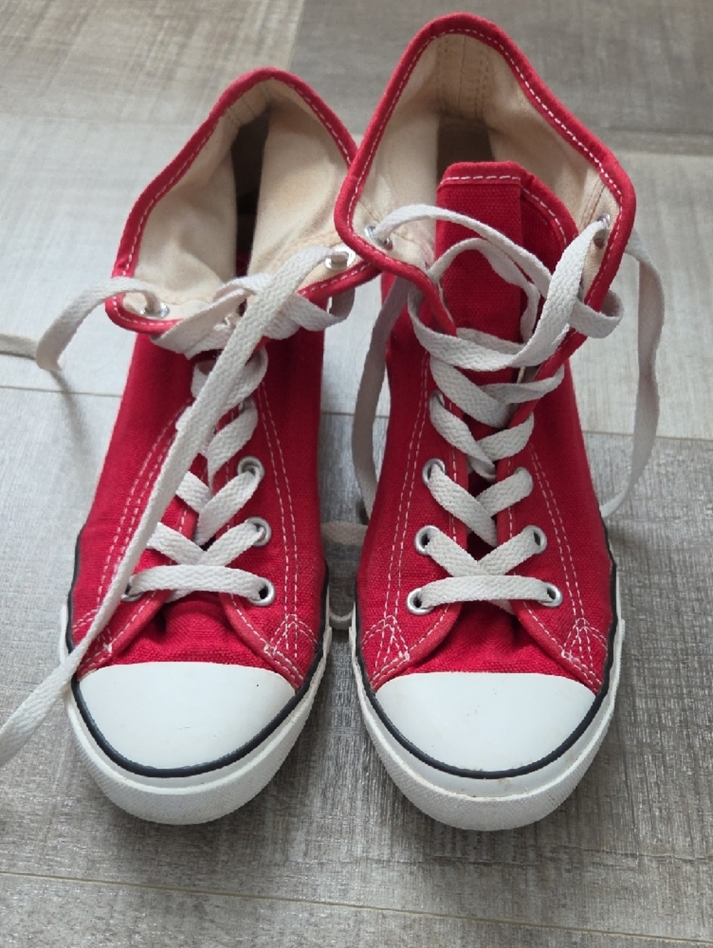 Converse Red High Top Platform Sneakers - Picture 2 of 7